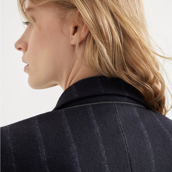 Brunello Cucinelli Striped Dark Blazer - Picture 2 of 4